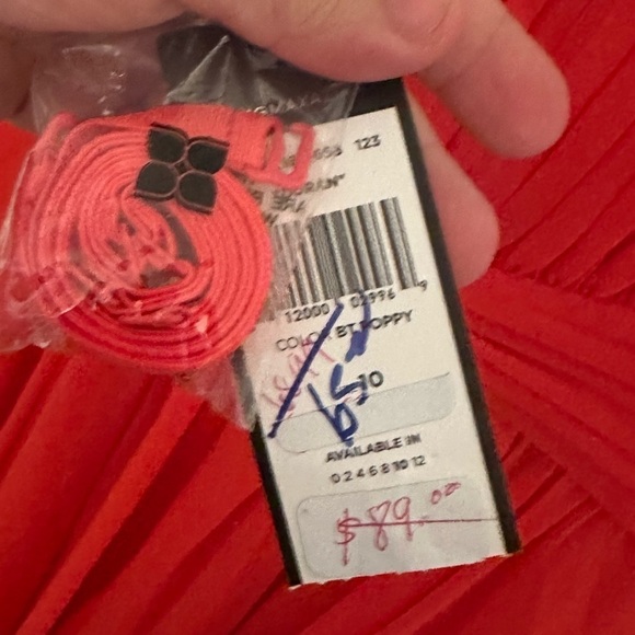 BCBGMaxazria ruby red sweetheart chiffon dress - size 10 - Picture 4 of 5